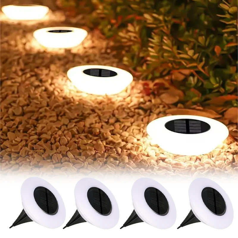 Outdoor Solar Pathway Lights IP65 Rated Waterproof LED Landscape Lighting with Manual Switch Warm White Glow for Patio Backyard