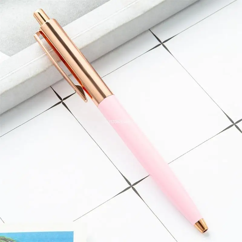 6Pieces Metal Ballpoint Pen Retractable Ballpoint Pen Business Signing Pen Smooth to Write for Hotel Reception Dropship