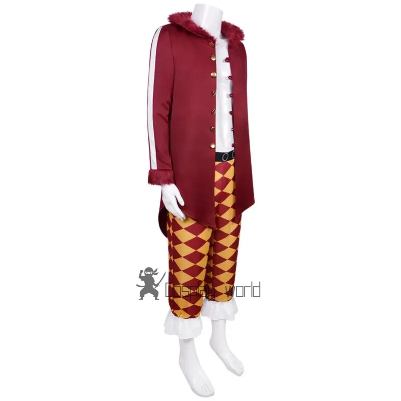Bartolomeo cosplay jaquetas anime cosplay traje homem vermelho trench calças halloween festa de natal conjunto uniforme