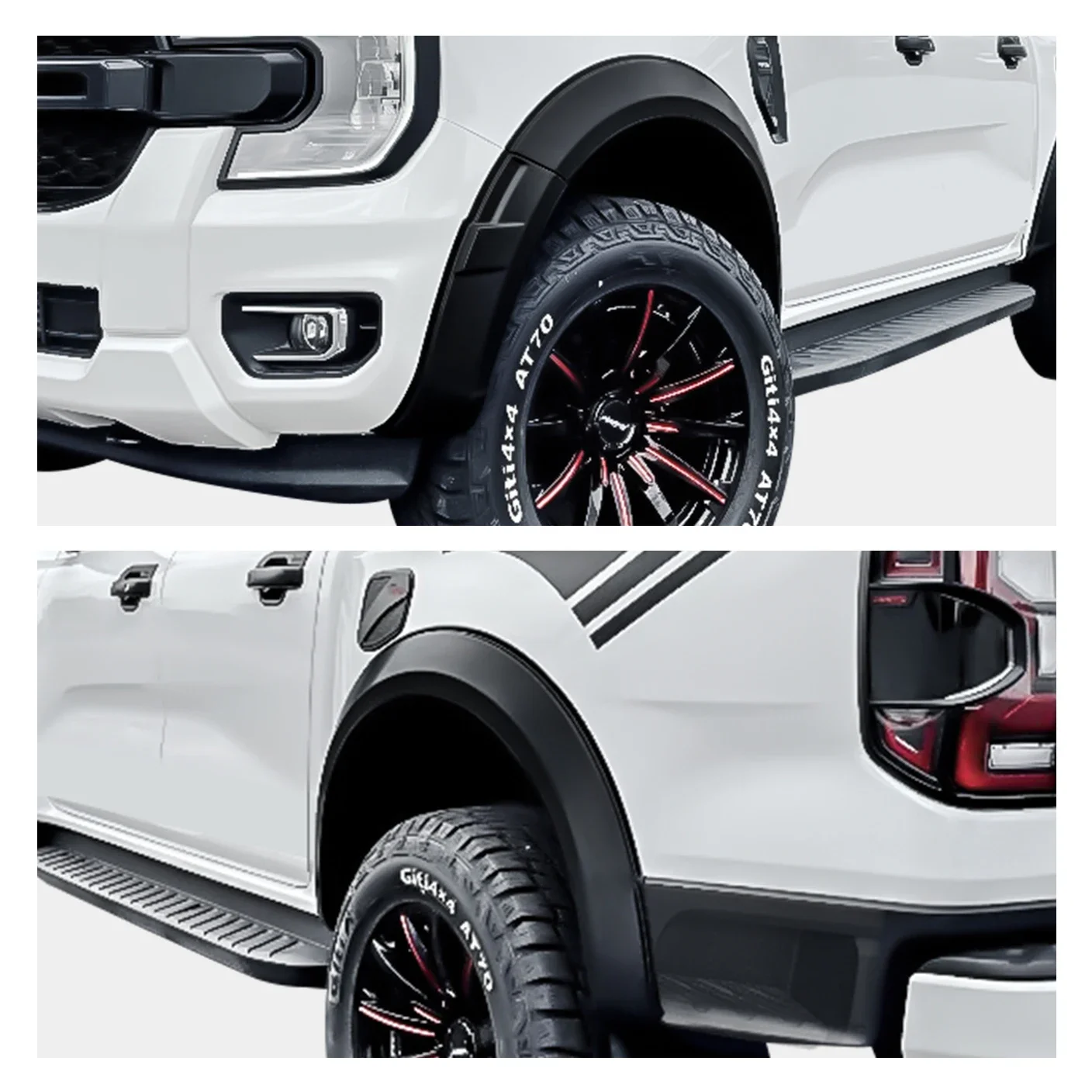 5\'\' Widen Fender Flares Wheel Arch For Ford Ranger NEXT-GEN 2022 2023 2024 Wildtrak Wildtrak-X 4X4 Car Accessories Matte Black