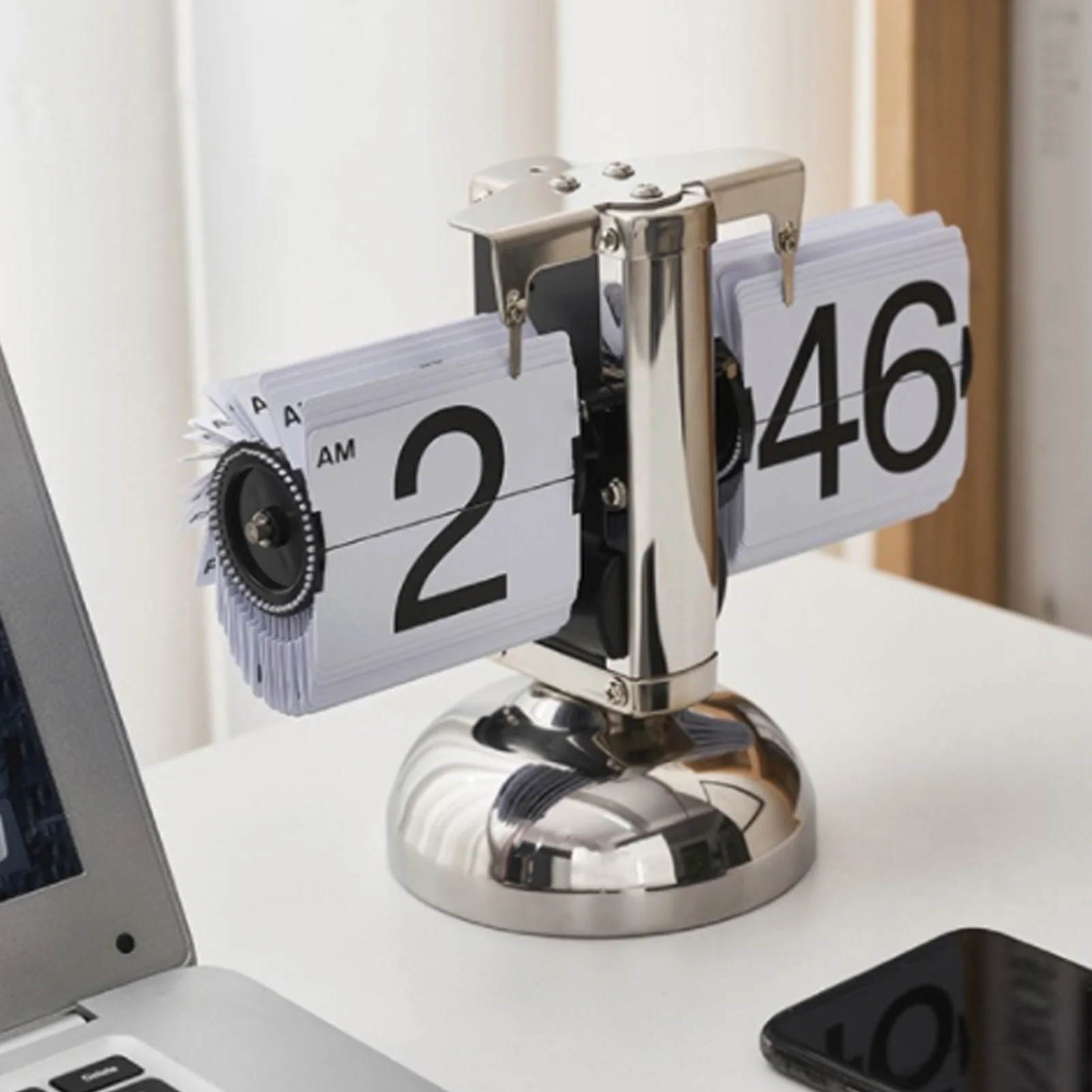 Clock Single Foot for Home for Collection Digital  Down Clock Stainless Steel Minimalist Accurate Automatic  Desk