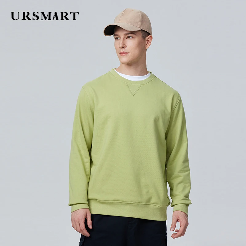 men's crew neck soild hoodie fashion leisure hoodies and sweatshirts for men