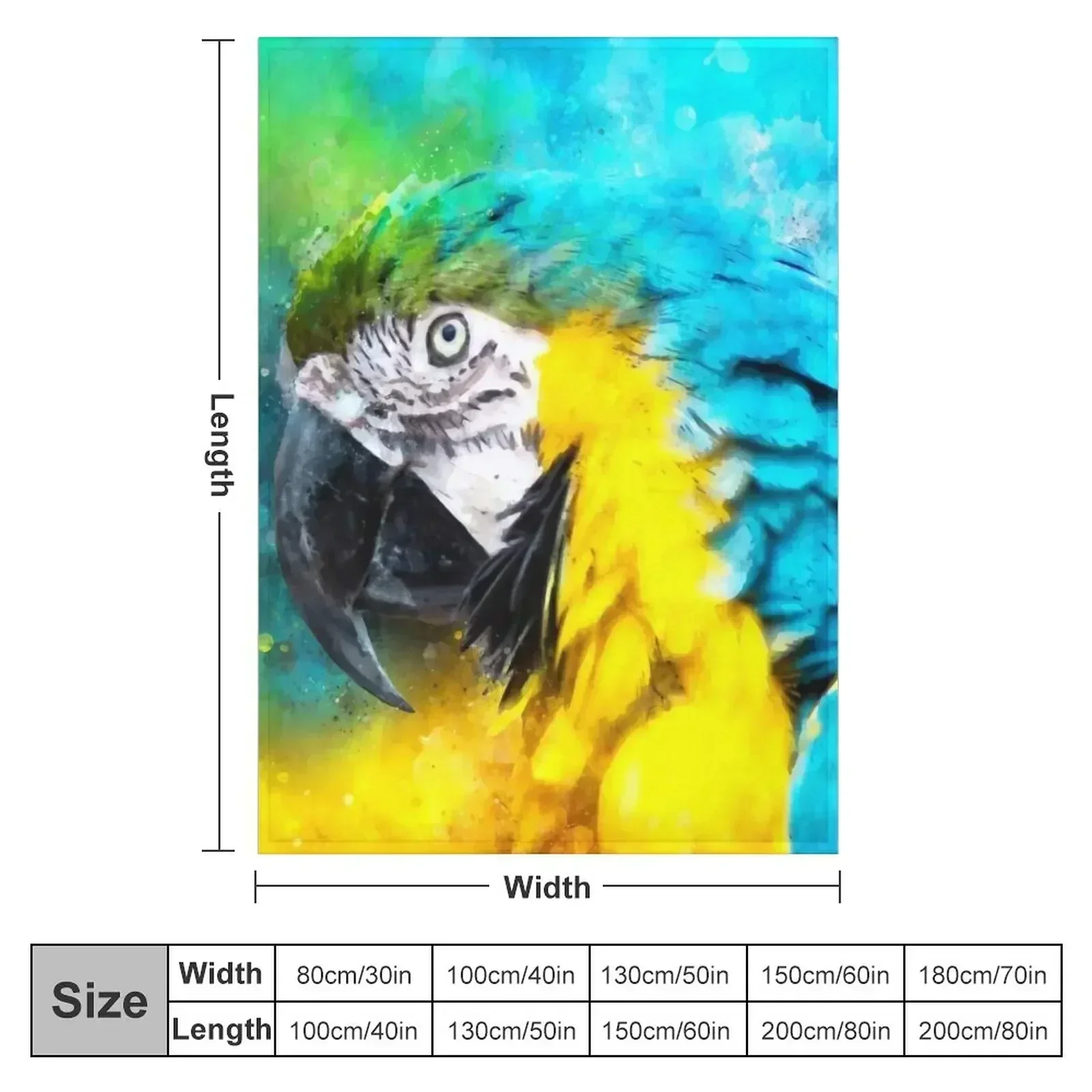 New Dramabite Watercolour blue yellow macaw parrot Throw Blanket Single Cute Heavy For Baby Flannels Blankets