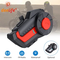 Deelife Motorcycle Helmet Intercom Wireless Bluetooth 5.0 Handsfree Moto Headset Communicator Waterproof Interphone