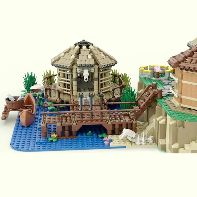 Modello modulare Street View Moc Mattoni da costruzione Villaggio preistorico Tecnologia Blocchi Regali Giocattoli di Natale Set fai da te Assemblaggio