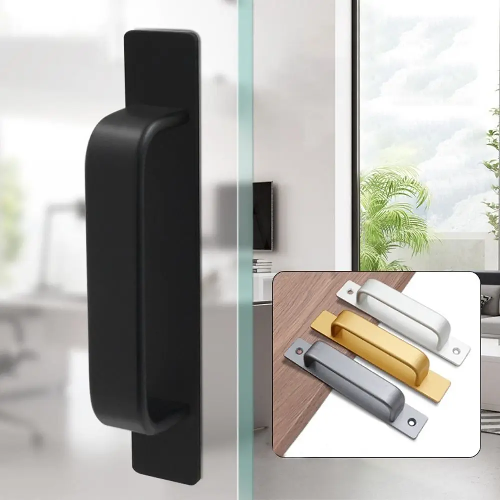 Sliding Barn Door Handle Pull Self-Adhesive Balcony Door Handle Aluminum Alloy Interior Door Furniture Handle Cabinet Hardware