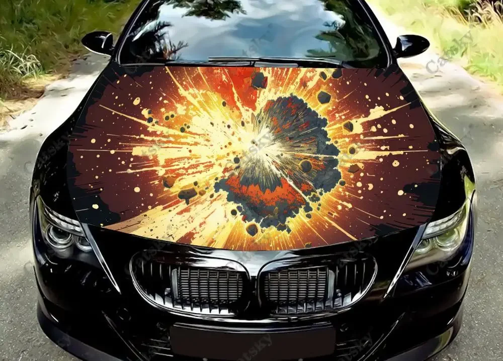 

90s Style Cosmos Pop Art Car Hood Vinyl Stickers Wrap Vinyl Film Engine Cover Decals Sticker on Car Auto Accessories