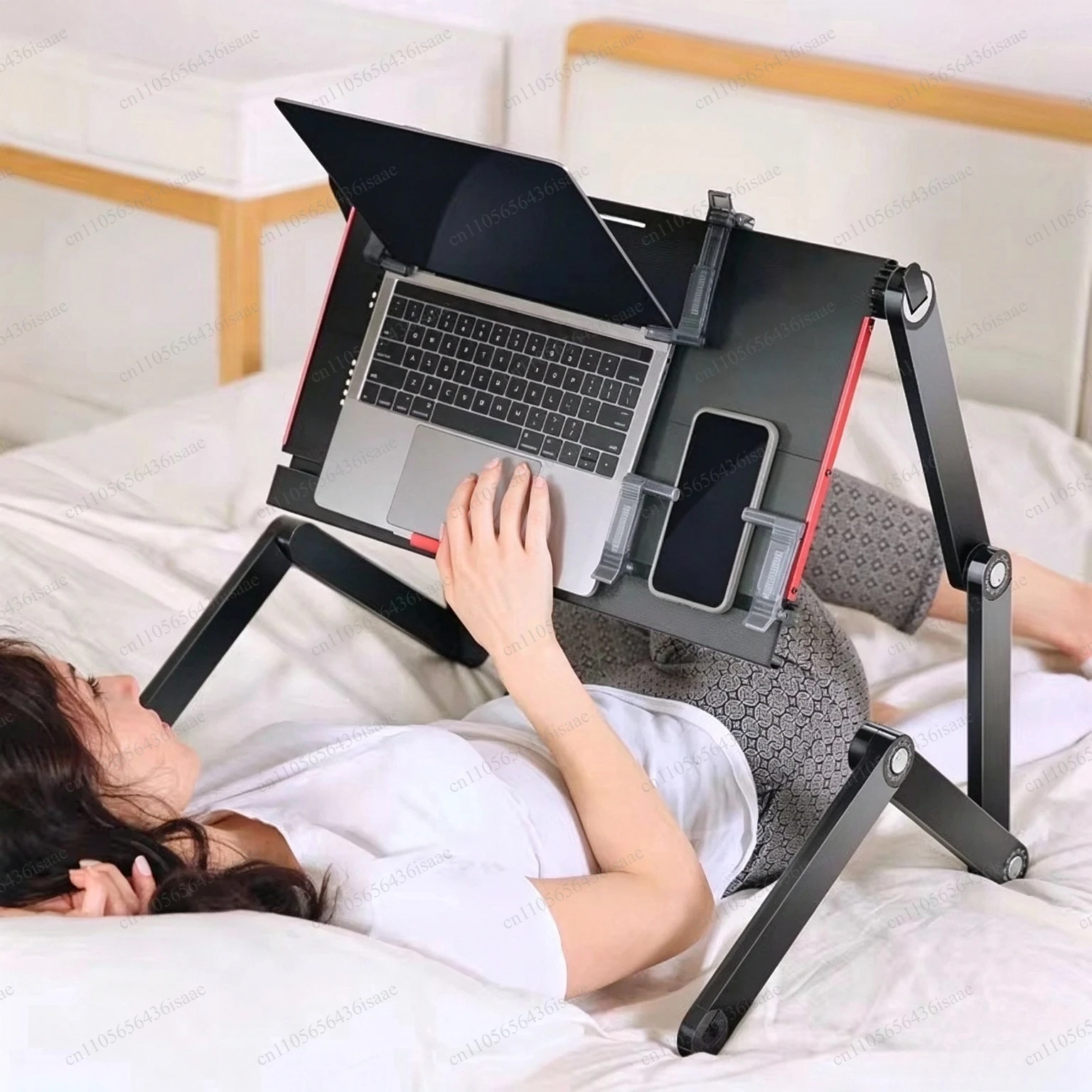 Adjustable Mobile Overbed Laptop Desk, Foldable Tablet Stand, Bed Writing Table for Lying Down