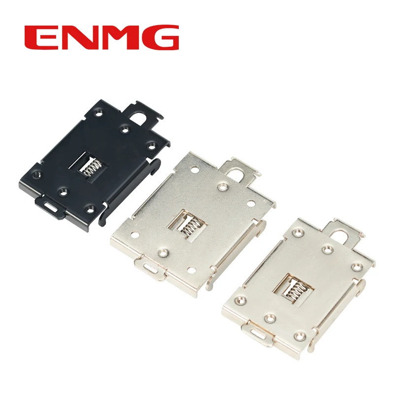ENMG Black/White Nickel-Plated C45 DIN Rail Mounting  Bracket  HS/R99,  Aluminum Alloy Base with Snap Lock Electrical Component.