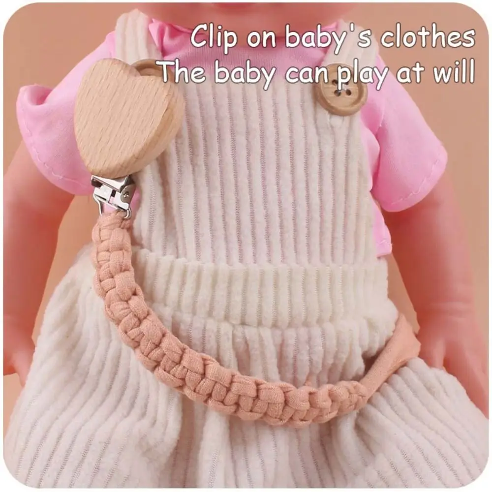 

Wood Heart Shape Children Soother Holder Baby Teether Toys Straps Baby Pacifier Chain Pacifier Holder Clips Dummy Clips