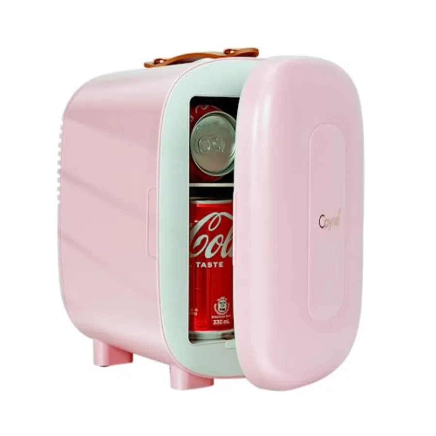 

Mini Fridge Portable Thermoelectric 4L/6 Can AC/DC Cooler and Warmer for Skincare, Food, Beverage, Beauty Makeup Pink Plastic S