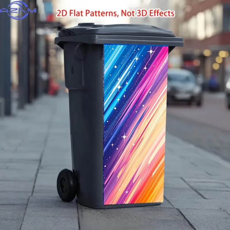 37 X 82Cm / 14.57 X 32.28In / Trash Can Sticker, Featuring Iridescent Meteorite Pattern, This Matte Surface Sticker Is Suitabl