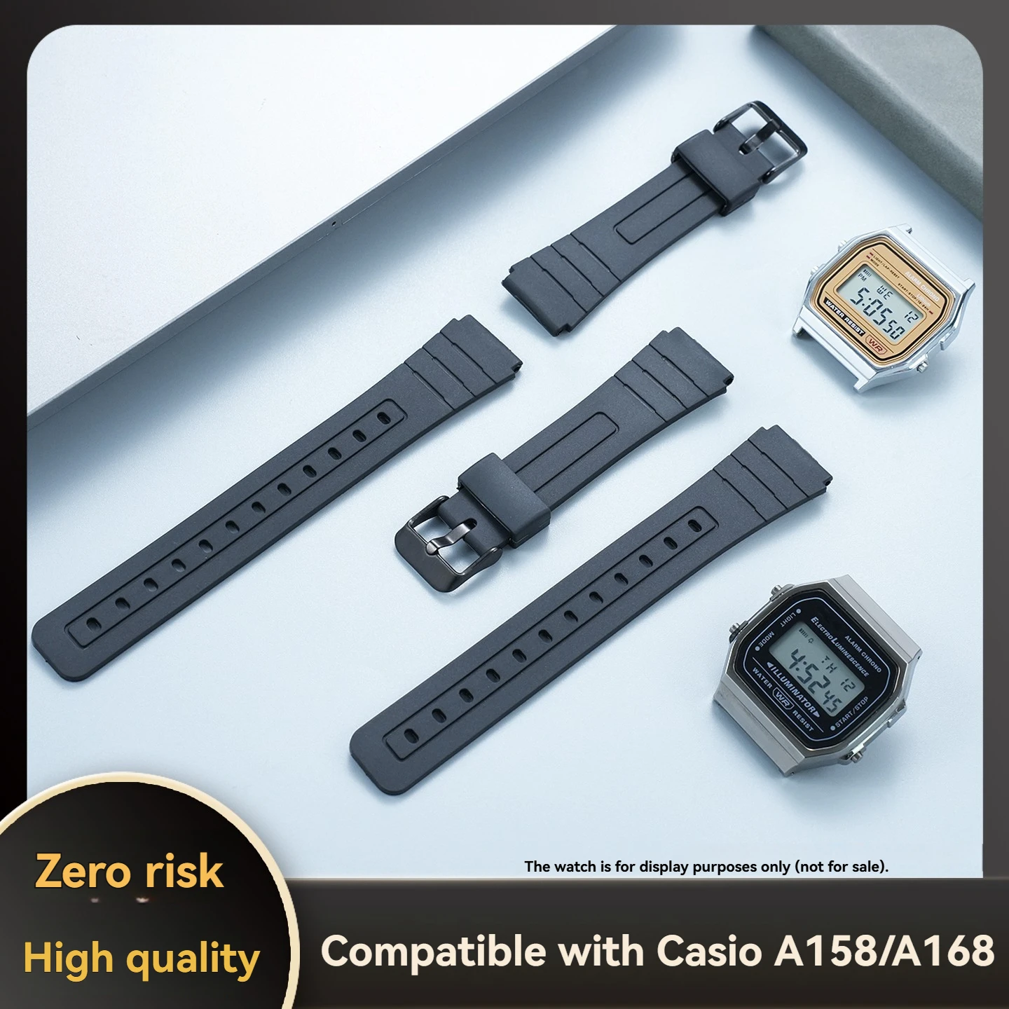 Suitable for Casio retro electronic small square F91 A158 A159 A168 A169 AE1200 A168 AE1300 WS1400 sports silicone watch strap