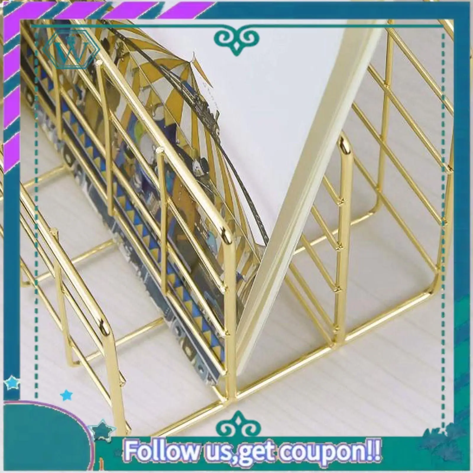 

Upgraded Metal Mesh Desk Organizer Desktop Letter Sorter Mail Tray File Organiser Office Home Bookends Book Holder
