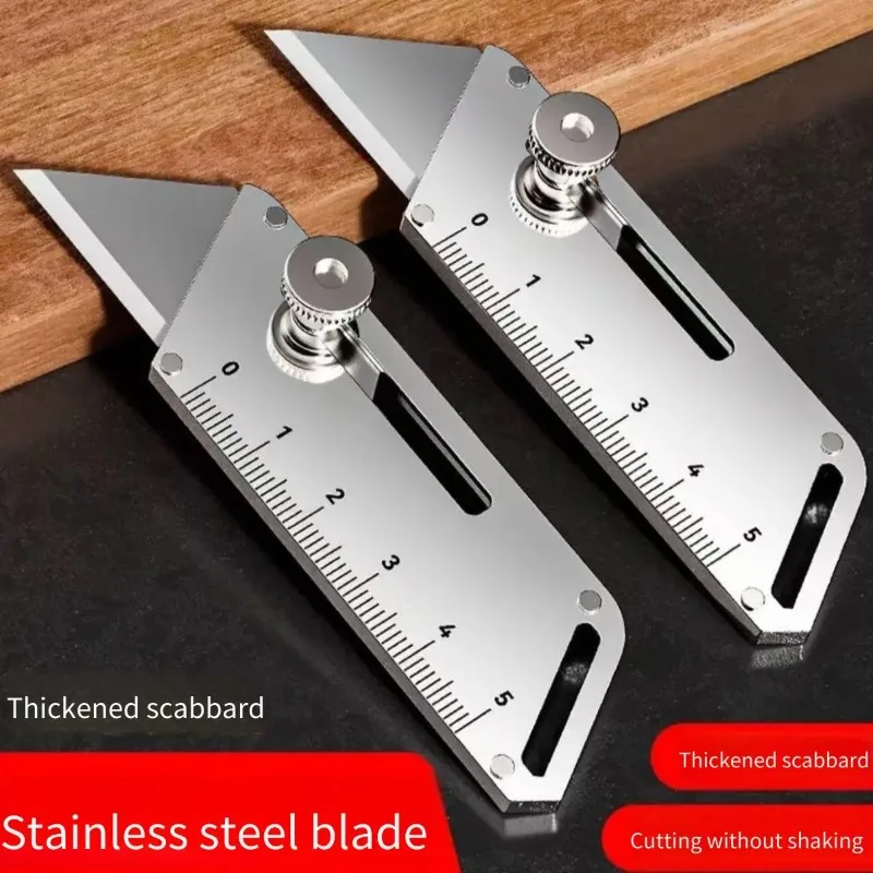 Heavy Duty Stainless Steel Utility Knife Built-in Bottle Opener SK5 Blade DIY Professional Industrial Craft Cutter