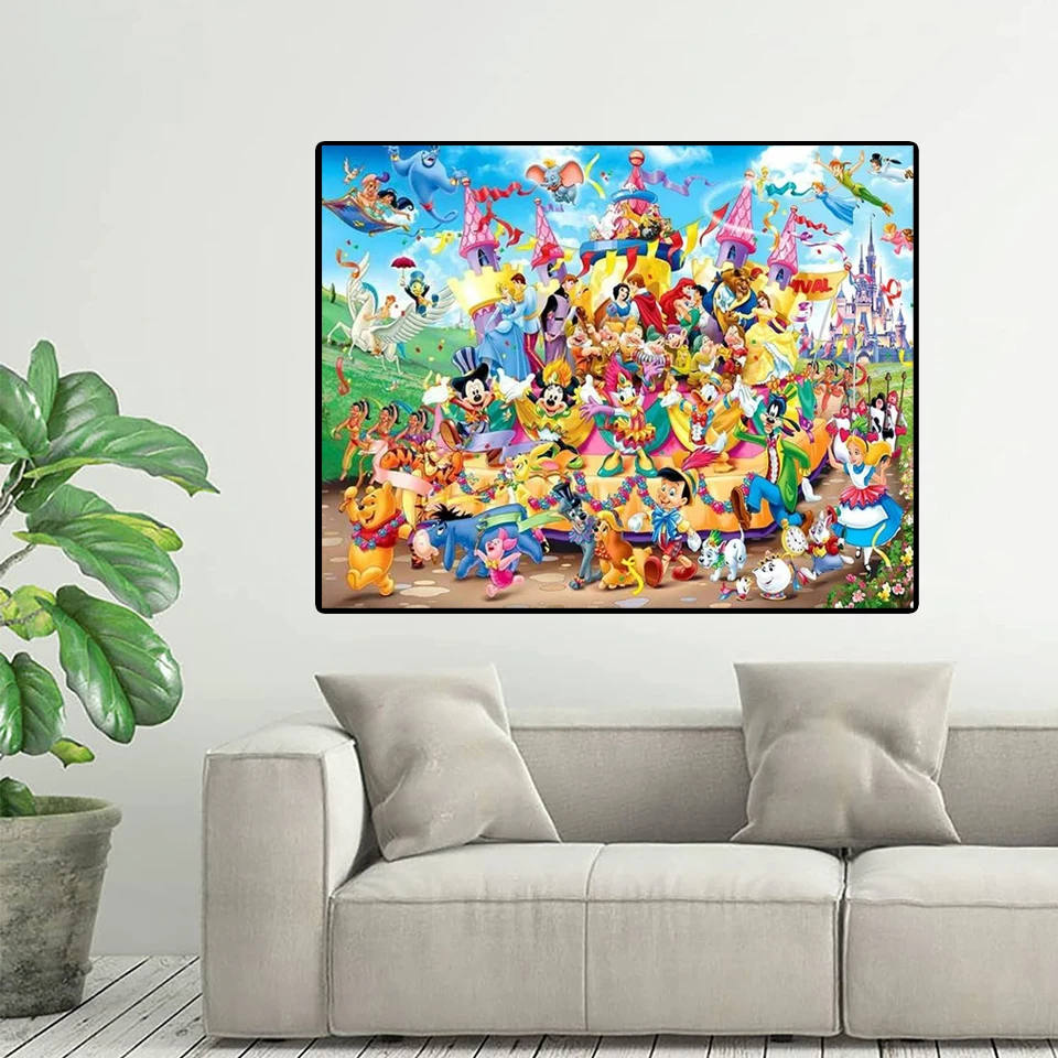 AB Diamond Embroidery Icons Custom Diamond Painting Disney Cartoon Characters Full Mosaic Cross Stitch Kits Home Decor