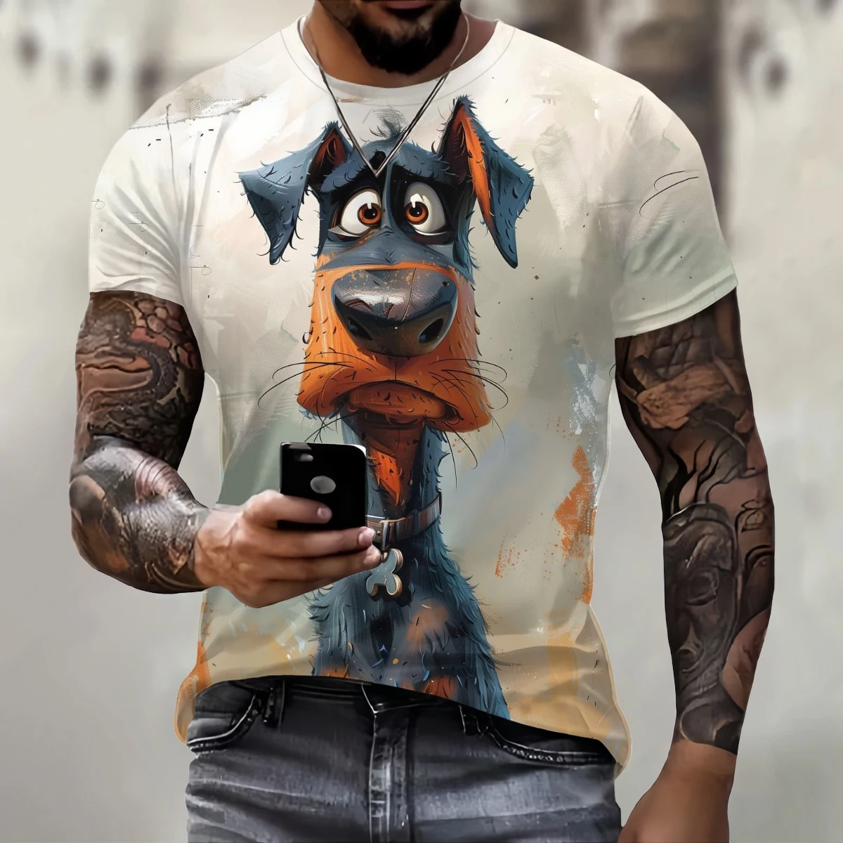 Vacation 3d Honest dog Tees Men's T-Shirt Tops Fashion Men Animal Pattern T Shirt Oversized Streetwear O-Neck Fashion Clothes