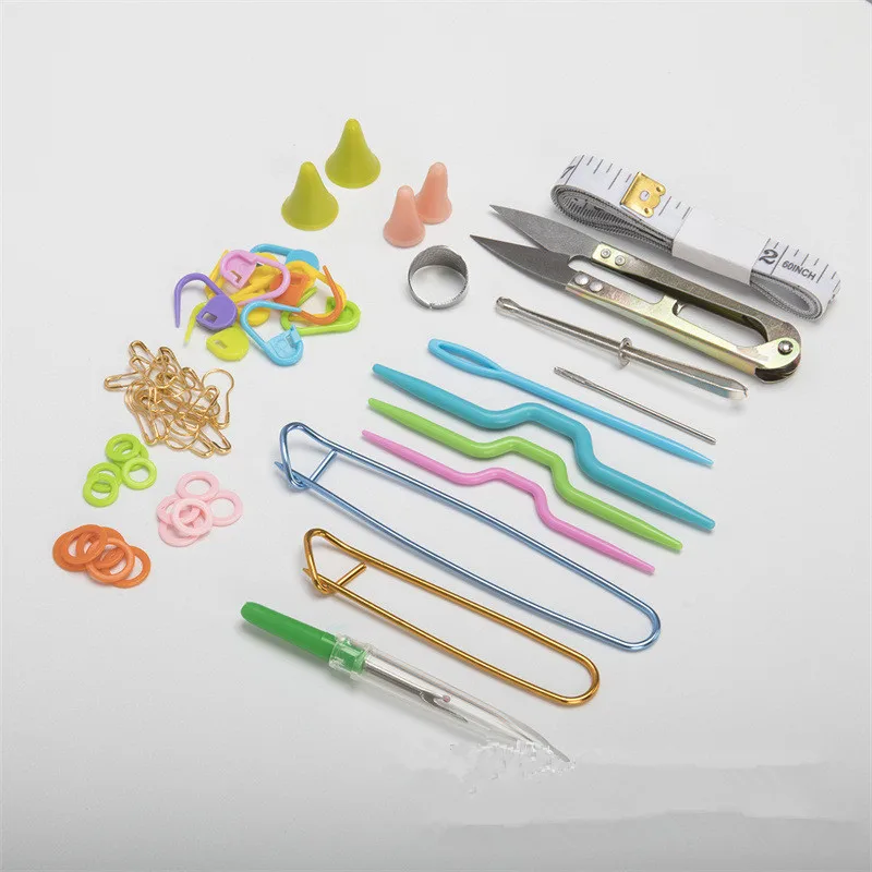 

Полезное разнообразие инструментов, набор инструментов для вязания и шитья, крючок для вязания, аксессуары, принадлежности с чехлом