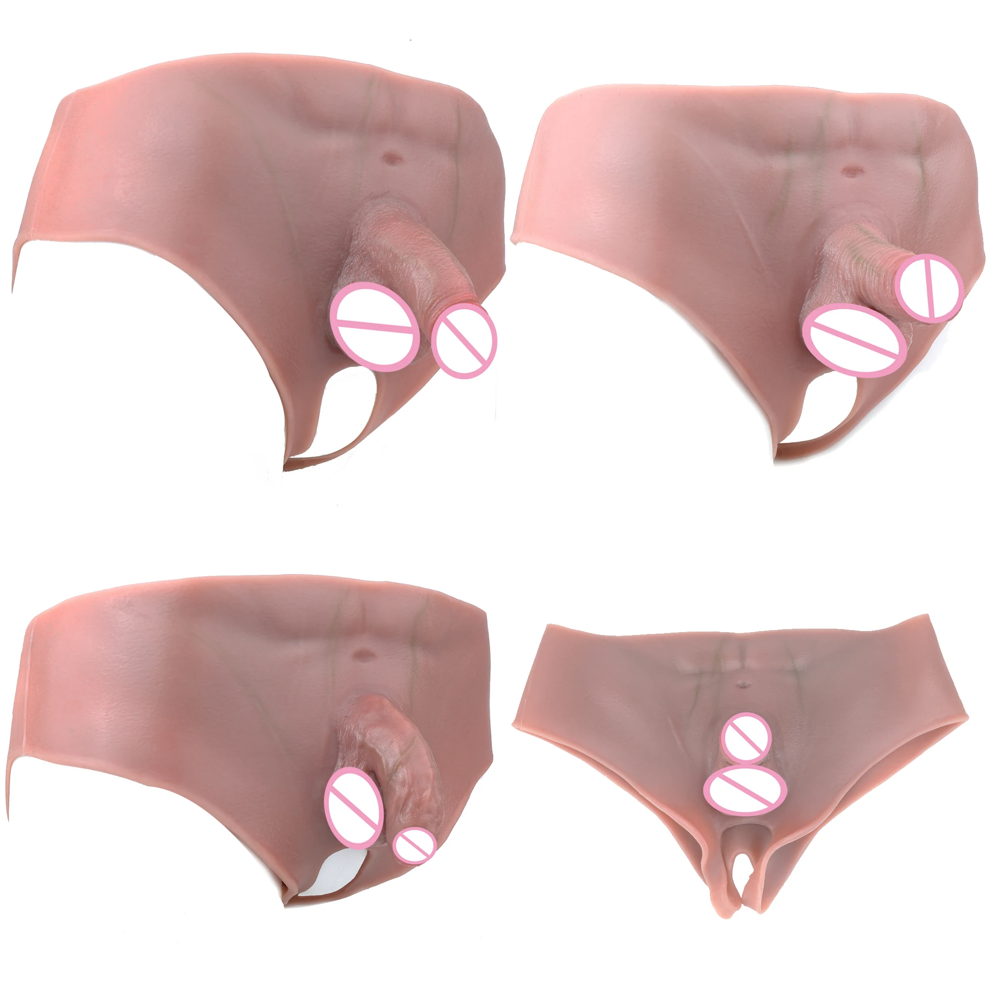 FAAK Strapon Flesh Silcone Realistic Dildo Panties Female Masturbator Sex Toys For Transgender Female to Male Underwear