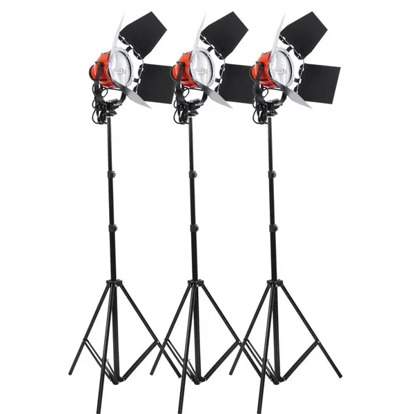 Photography Studio Continuous Lighting Kits 800W Video Red Head Continuous Light*3 with 200cm Light Stand*3 Photo Studio Set