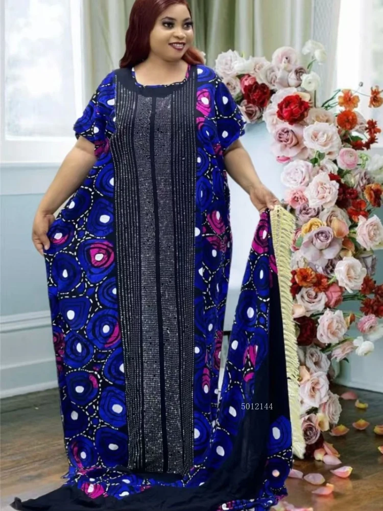 

2026 Новая мода большой шарф с принтом тай-дай, этническое свободное дышащее женское платье из африканского хлопка с принтом