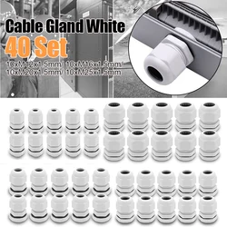 Cable Gland White 40 Set 10x M12 10x M16 10x M20 10x M25 x1.5mm IP67