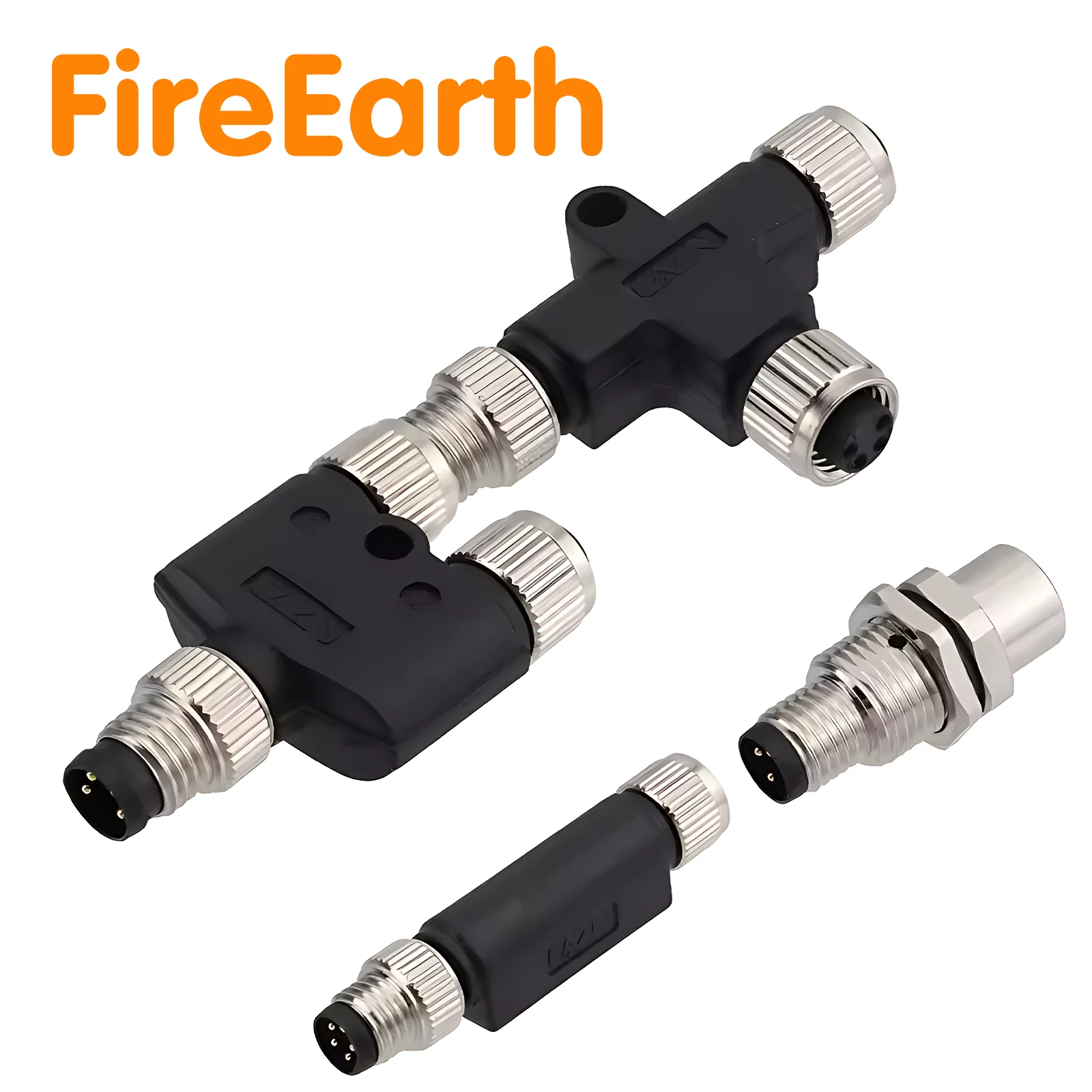 Adaptador de tipo recto M8, conector impermeable macho a hembra, conector Circular de Metal M8 de 3 vías y 3/4 pines