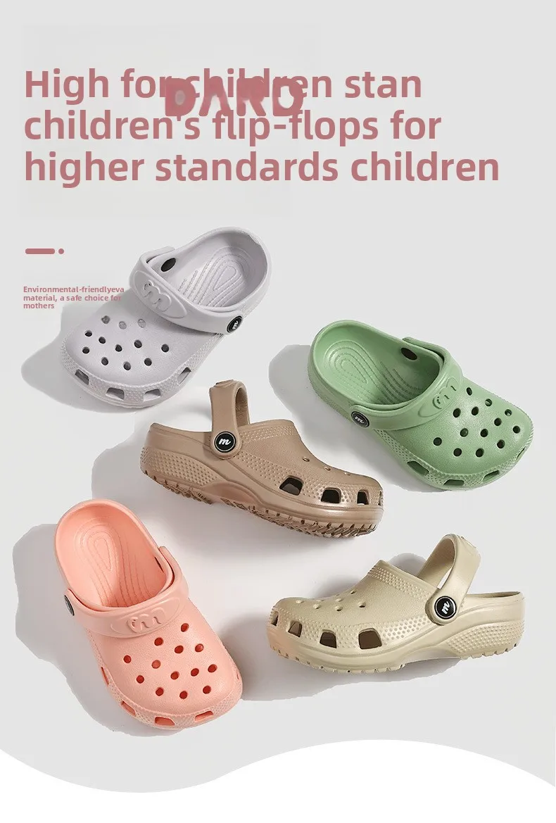 2026 Kinder Mädchen Jungen Lochschuhe Sommer Rutschfeste Outdoor-Sandalen Geschlossene Zehenpartie Weiches Gefühl Strandpantoffeln Dicker Boden Weicher Boden – Detail 3