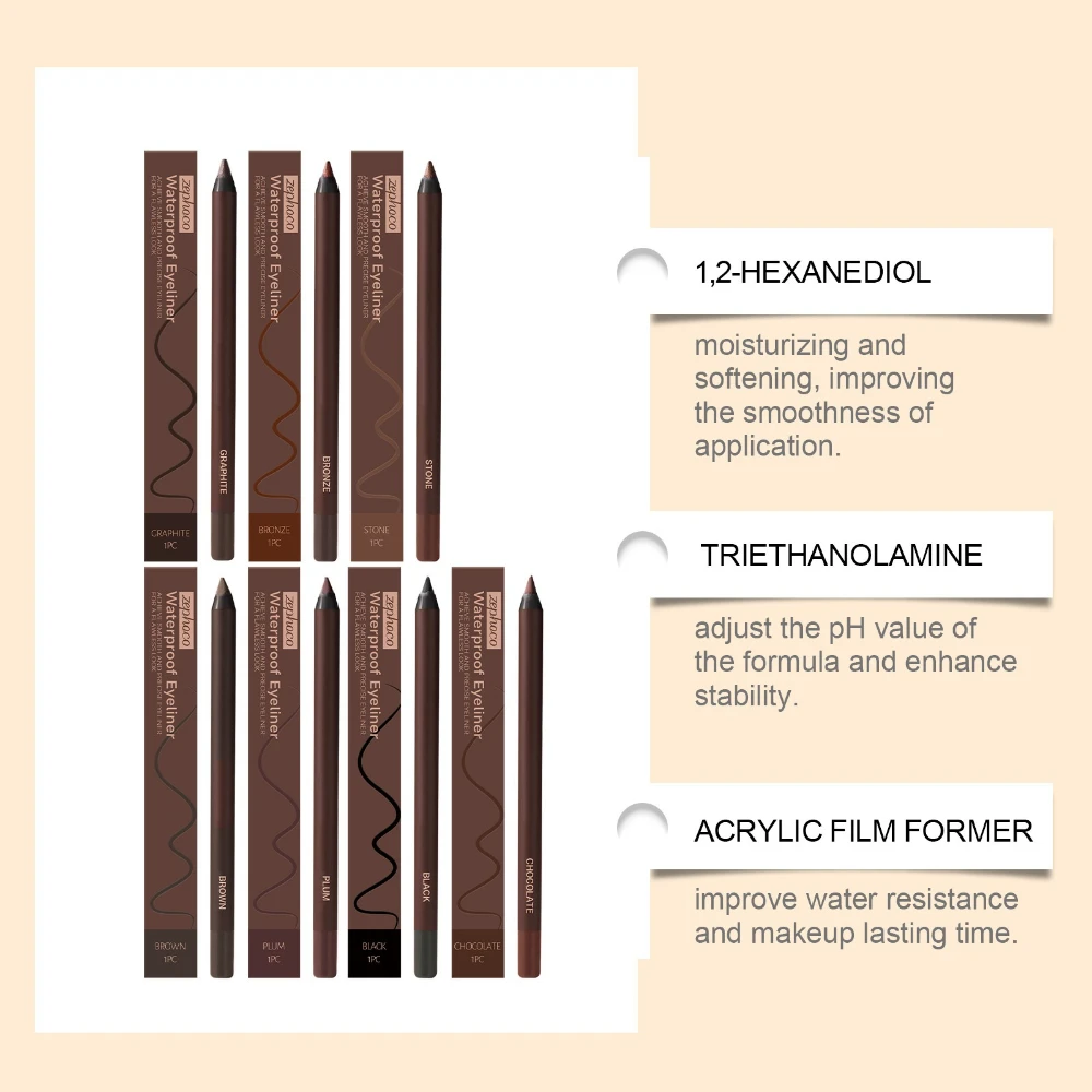 Eyeliner Pencils Long Lasting Waterproof Gel Eyeliner Pencil No Budges Sharpenable Plum Eyeliner No Smudging Fading Smooth