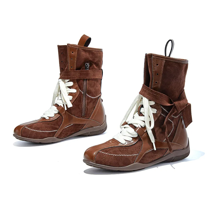 2025 New Women's Ankle Boots and Short Boots Round-Toe Non-Slip Women Dexterity Boots Large-Size female Outdoor Boxing Boots