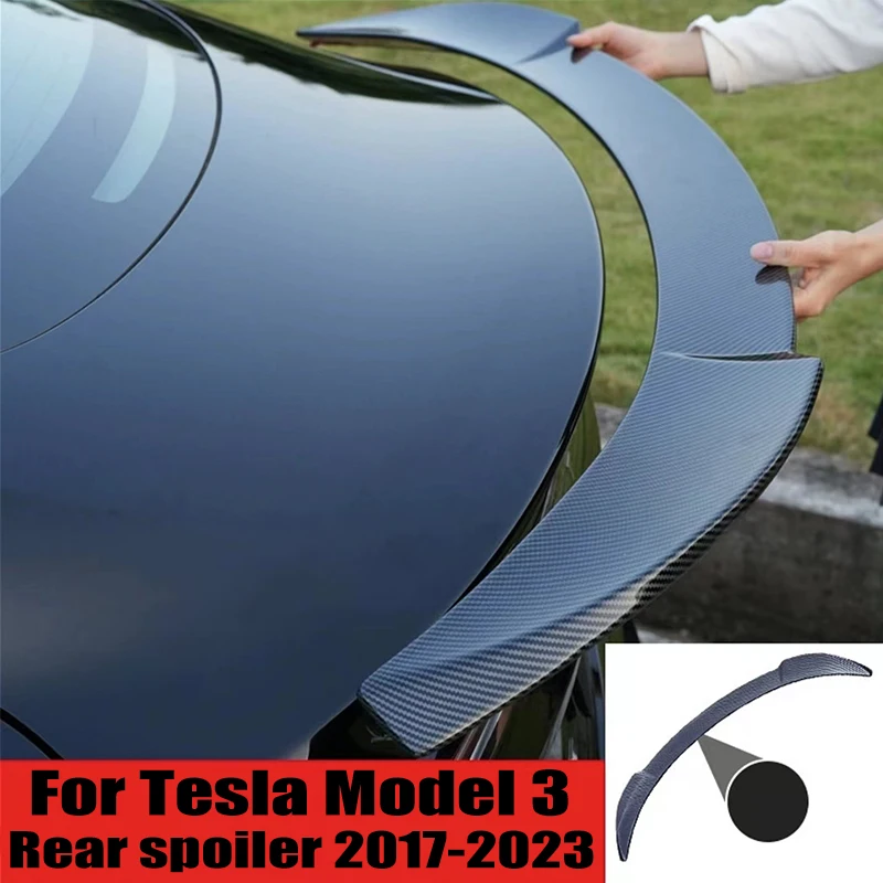 

For Tesla Model 3 Spoiler 2017 2018 2019 2020 2021 2022 2023 ABS Plastics Car Rear Trunk Lid Lip Body Kit Spoiler Wings Airfoil