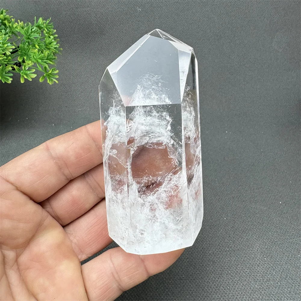 Natural White Quartz Crystal Polyhedron Raw Stone Mineral Specimen Palm Toy for Aura Treatment And Energy Healing