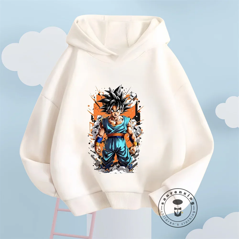 Harajuku Style Children's Hoodie Suit Lovely Dragon Ball Z Tops Goku Fashion Boy Clothes Kids Clothes Girl Boys Wear Kawaii Warm