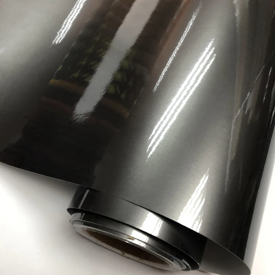 Premium New Grey Glossy metallic pearl glitter film With air free bubblmes glossy metallic pearl car wrap vinyl film