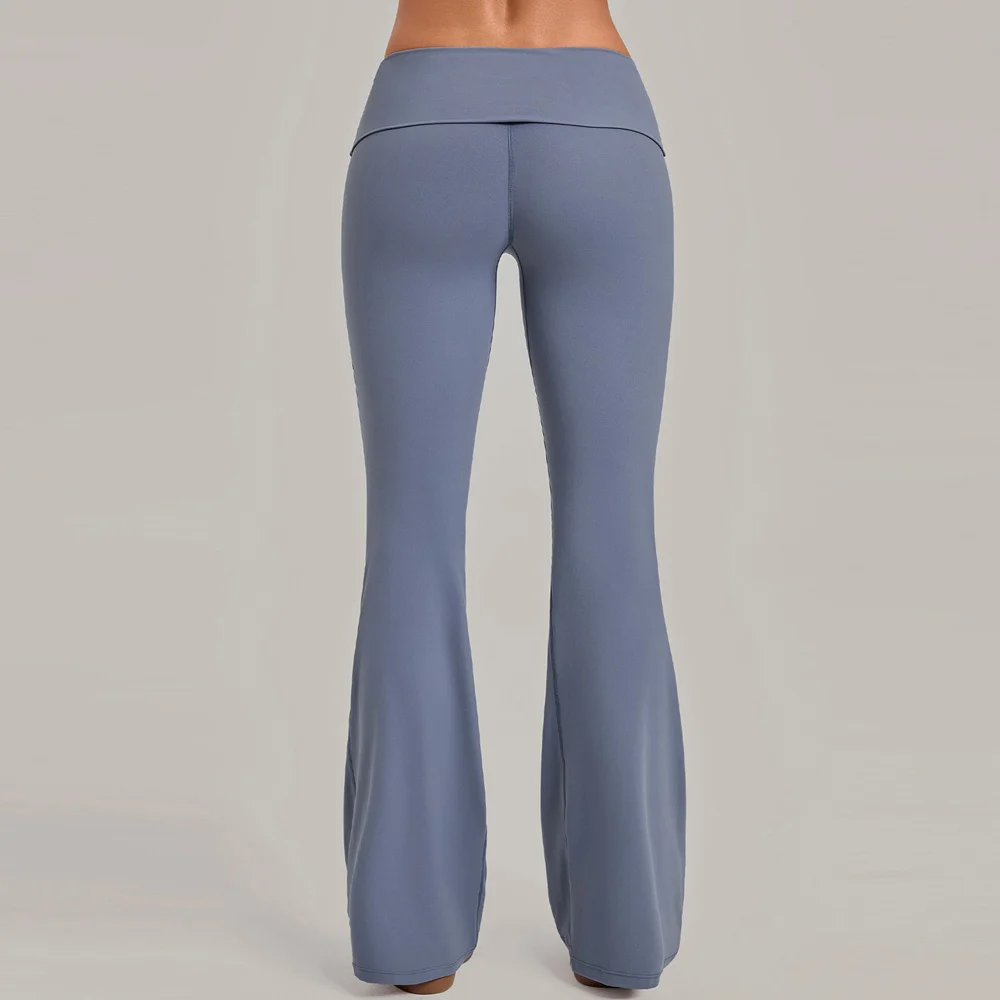 Wholesale Flared Leggings Low Waist Yoga Pants for Woman Pilates Clothing Gym Clothes Woman Sportswear Activewear Beige Purple
