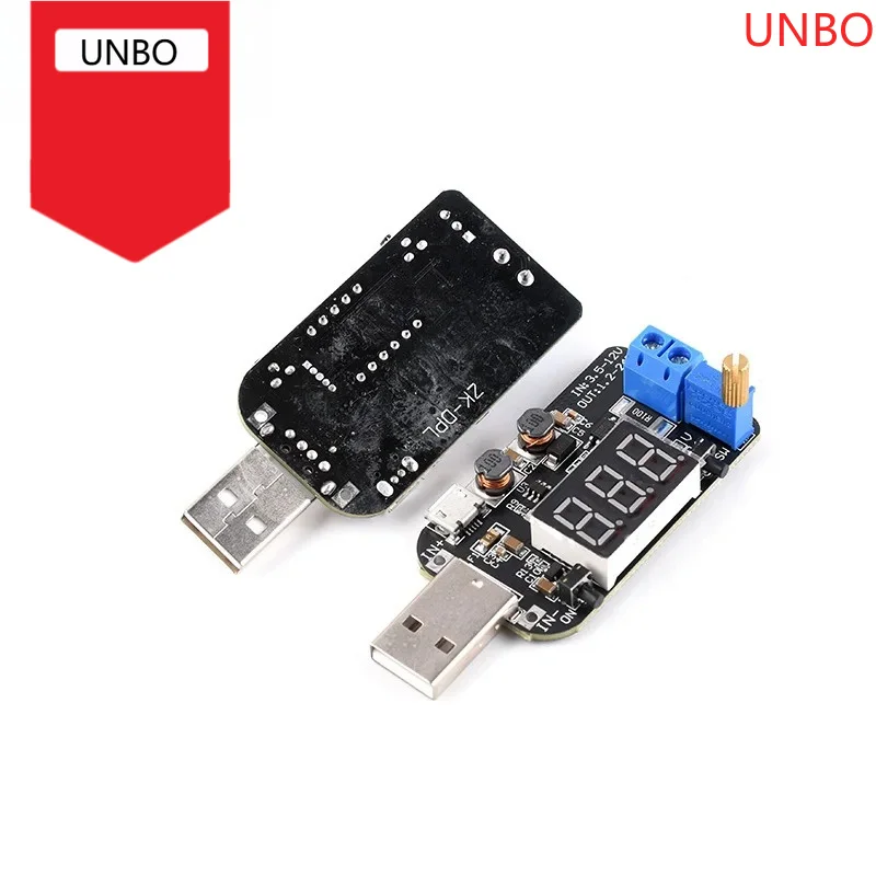 USB Adjustable Step-Up/Down Power Supply Module with Current Display, 5V to 3.3V/9V/12V/18V/24V Voltage Regulator