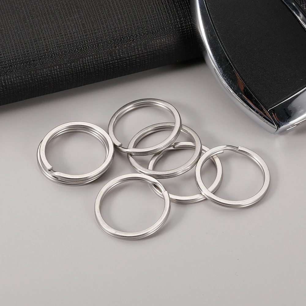 5pcs Key Ring Connector Findings for DIY Keychain Making 15/20/25/28/30/35mm Circle Bezel Accessories Split Ring Connector