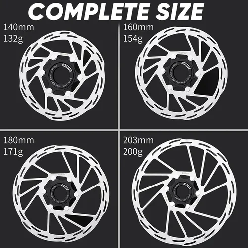 Imagen 2 del producto IIIPRO MTB bicicleta de carretera Rotor de bloqueo central de disipación de calor bloqueo central 140/160/180/ 203mm Rotor de freno de disco bloqueo central freno de bicicleta
