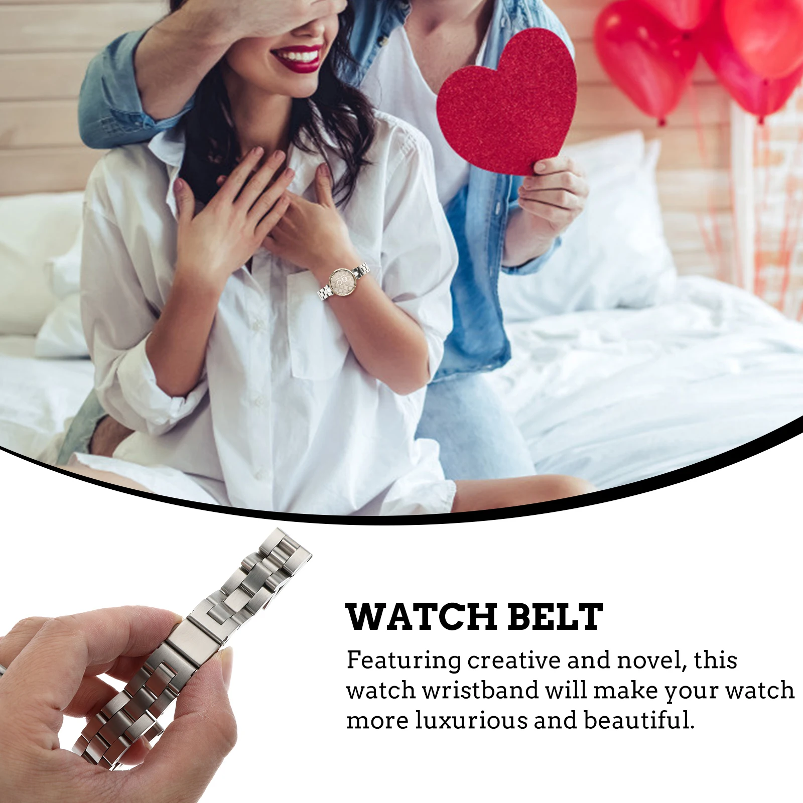 

Stainless Steel Watch Strap Wristb Smart Comfortable Exquisite Watchbelt Adjustable Design Fit Most Wrists Easy Install Remove
