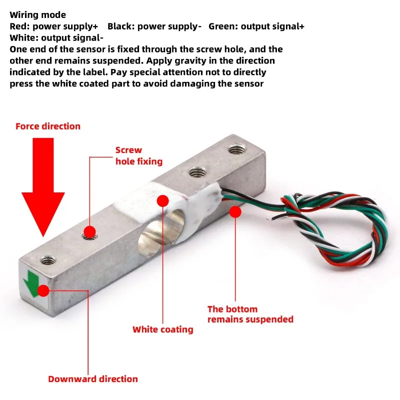 2Sets Load Cell Weight Sensor Module 1/5/10/20kg with HX711 AD Weighing Module for Arduino DIY Portable Electronic Kitchen Scale