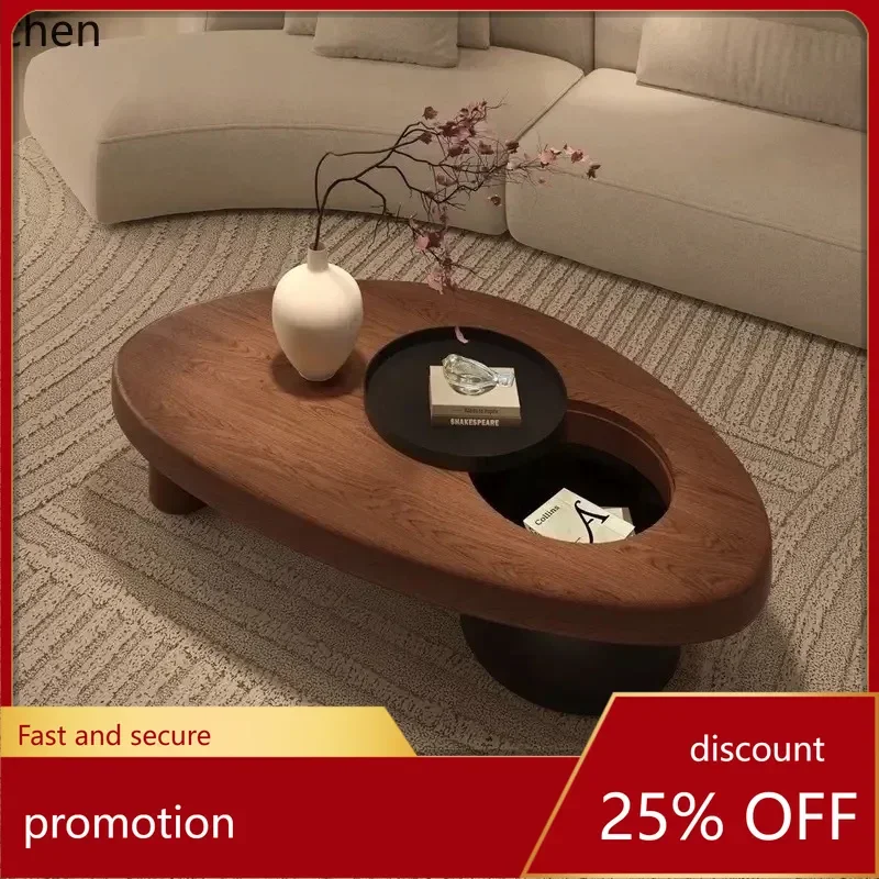 

YFY Solid Wood Tea Table Coffee Table Living Room Simple Creative Natural Wood