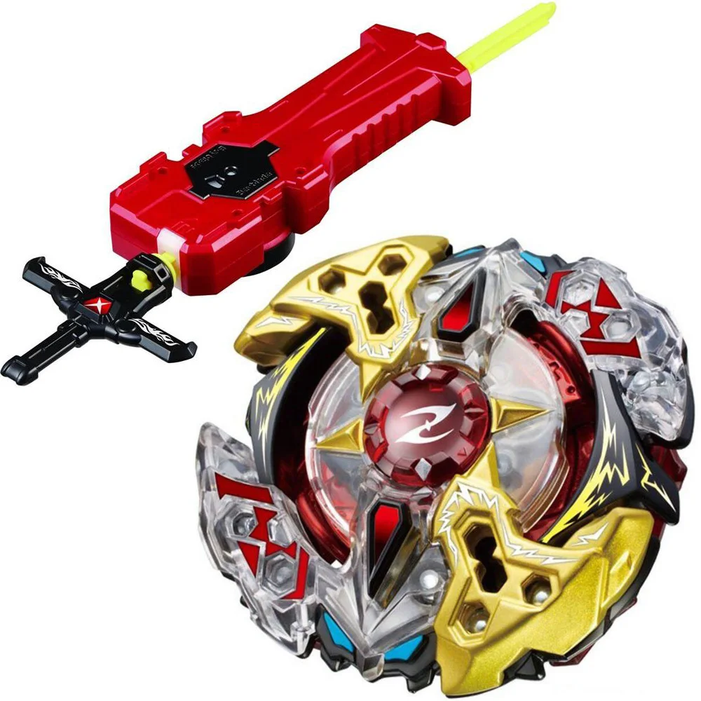 Pião Giratório Booster Galaxy Zeus Aka Zeutron Z3 com Lançador e Empunhadura, Brinquedo Infantil de Metal e Plástico, Conjunto Inicial