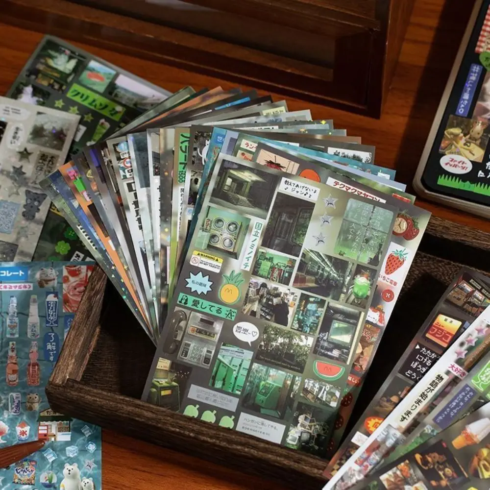 

30 Sheets/Piece Film Cutting Book Sticker Ancient DIY Scrapbook Decorative Stickers Manual Notebook Sticker