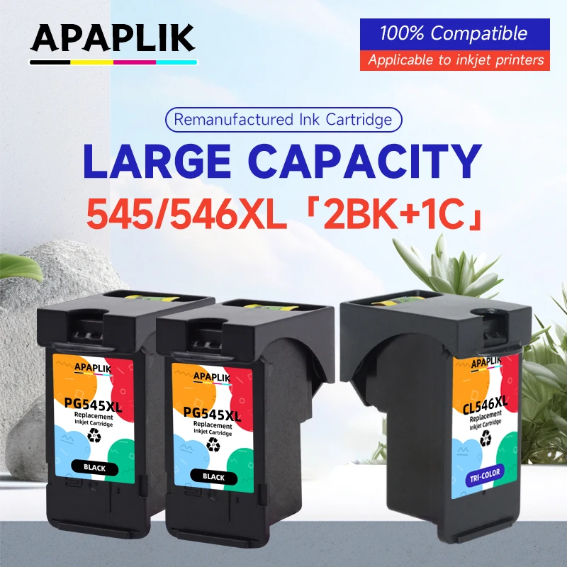 

APAPLIK Совместимый картридж PG 545 CL 546 545 XL 546 XL для Canon PG545 CL546 PG-545 для Pixma MG3050 2550 2450 2550S 2950