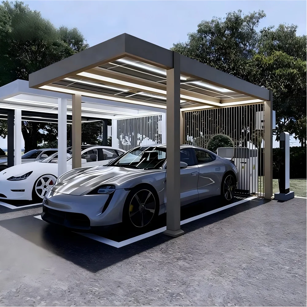 

Навес для парковки автомобилей любого размера, на заказ, с высокой вместимостью, прочный, водонепроницаемый, с солнечной зарядкой 3600W/6000W, для хранения энергии, уличный, с защитой от солнца