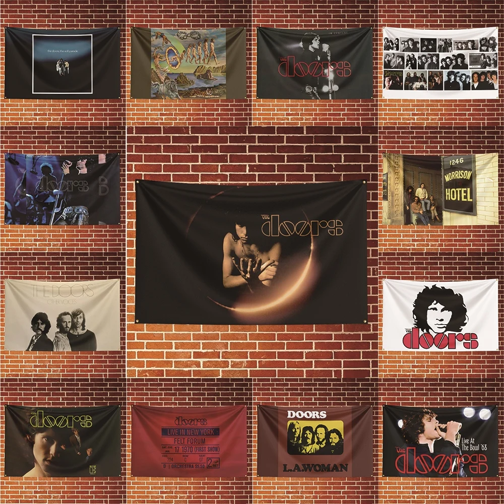 doors Music Flag Banner For Fan Cave Watch Party Tailgate Gathering Indoor Outdoor Backyard Home Festival Ornament Supply