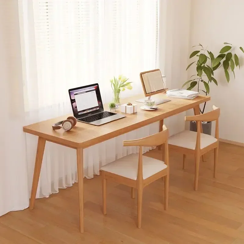 Long Table Internet Celebrity Rectangular Desk Home Double Desk Modern Simple Computer Desk Solid Wood Leg Workbench