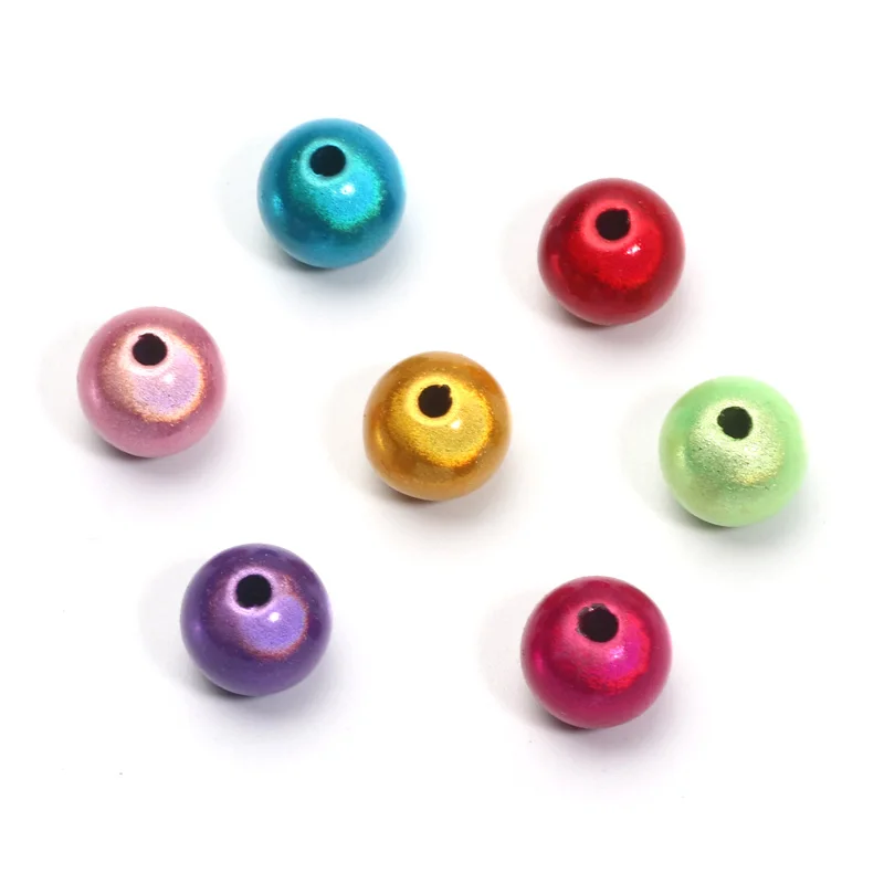 6/8/10/12mm Acrylic Beads Necklace 3D Miracle Shining Dream Acrylic Round Balls Spacer Beads For Jewelry Making DIY Accessories