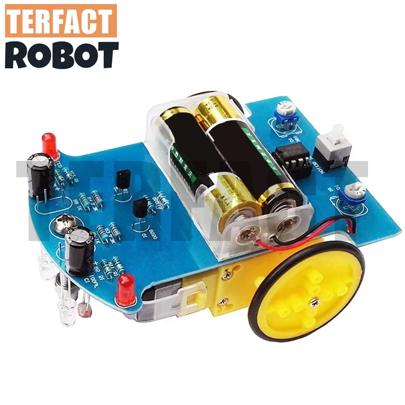 D2-1 DIY Intelligent Tracking Line Smart Car Kit with TT Motor DIY Soldering Project Solder Smart Patrol Automobile Parts
