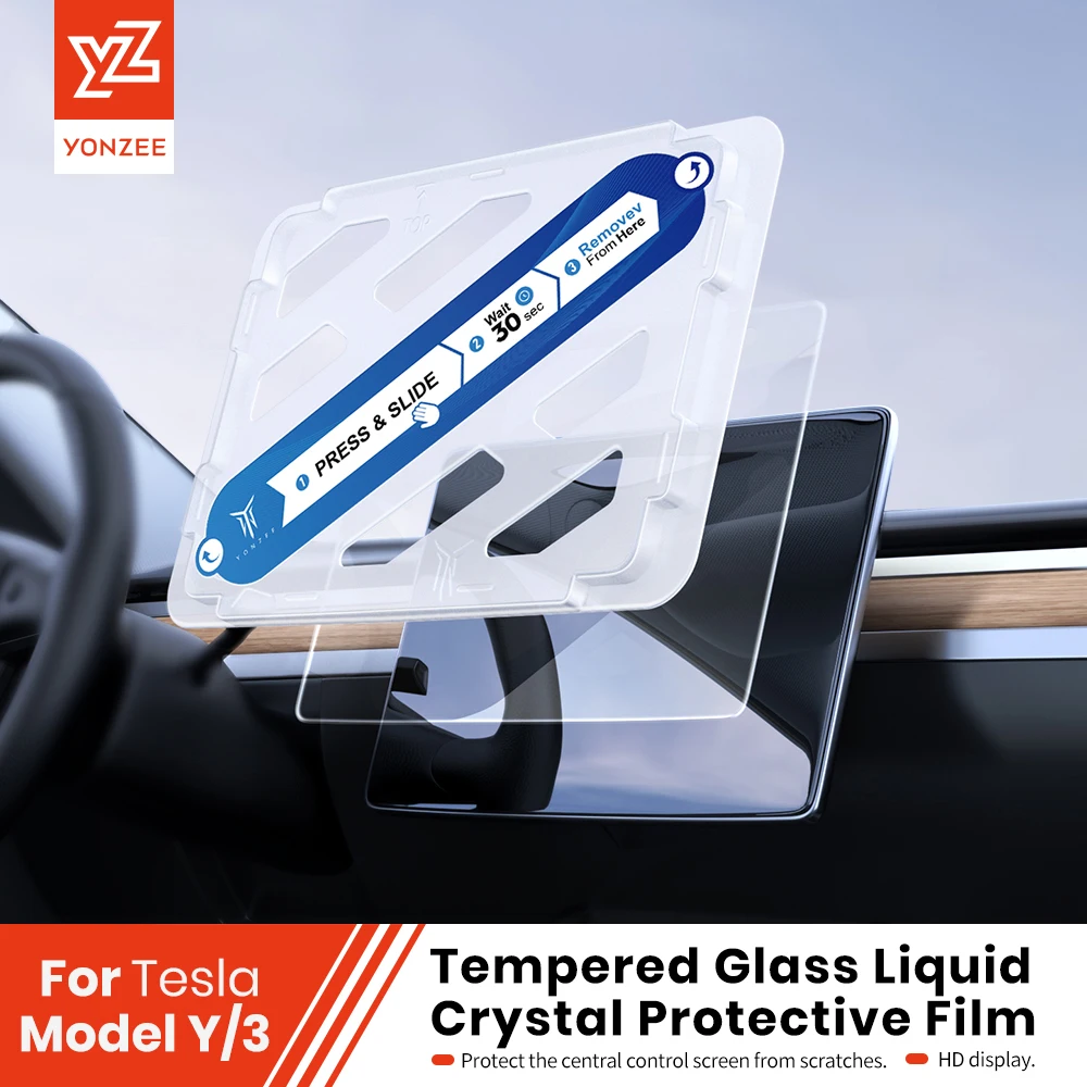 YZ Tempered Glass Screen Protector for Tesla  2022-2023 Model 3 Y Dashboard Touchscreen Matte High Definition Anti Fingerprint